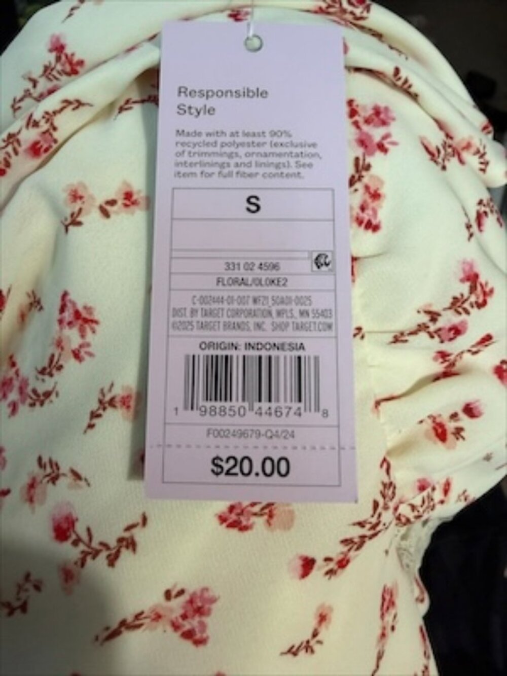 Wild Fable Cream/ Floral Asymmetrical Flounce Sleeveless Blouse/ Tank Top - NWT - Picture 3 of 3